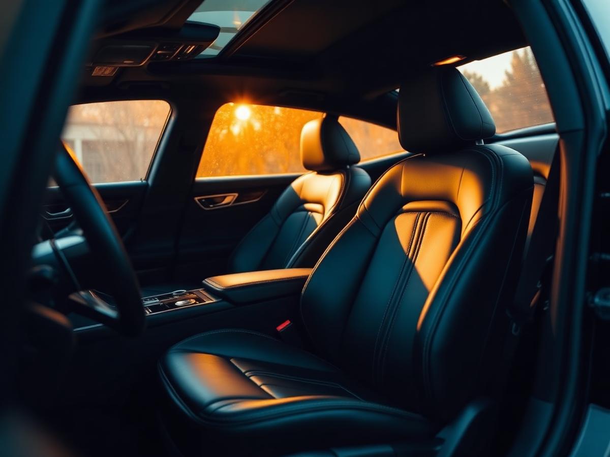 Deep cleaned luxury car leather interior after a Chatsworth mobile detail